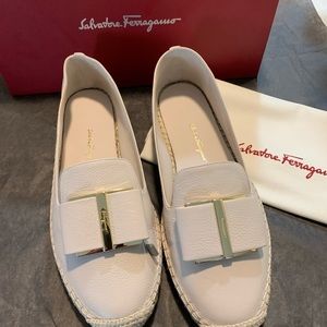 Salvatore Ferragamo Sannio Leather Espadrilles
